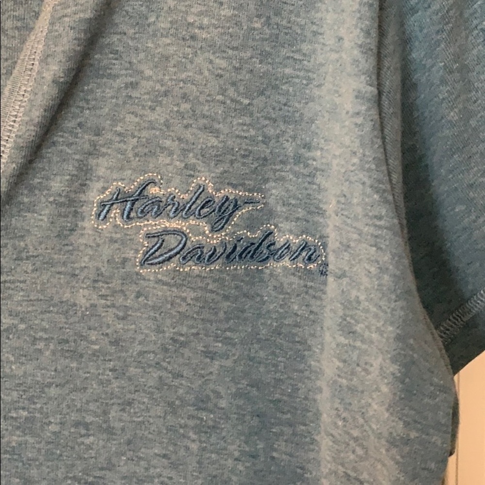 Harley-DAVIDSON Blue V-neck T-Shirt